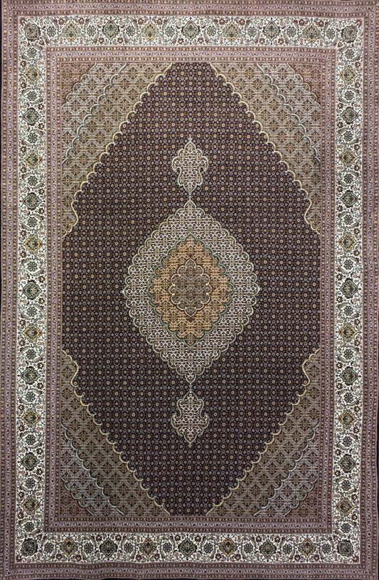 Hand-Knotted Persian Tabriz Mahi Rug - 6'10"x10'5"