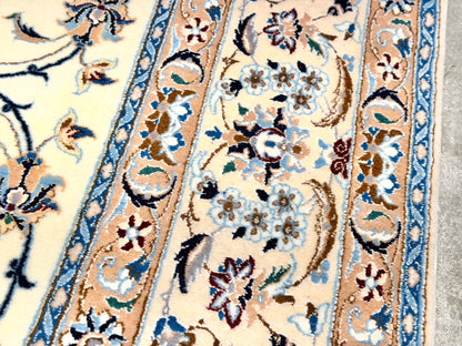 Hand-Knotted 6 La Persian Nain Rug - 5’3”x8’8”