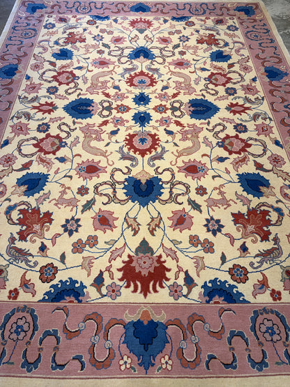 7’10”x10’2” Hand-Knotted Wool Tabriz Romanian Area Rug