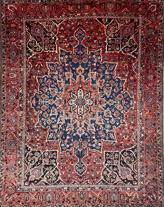 9’8”x12’6” Hand-Knotted Persian Bakhtiari Area Rug