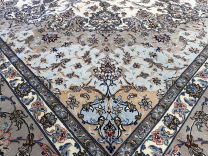 11’7”x16’6” Palace Size Hand-Knotted Wool & Silk Isfahane Area Rug 11x16