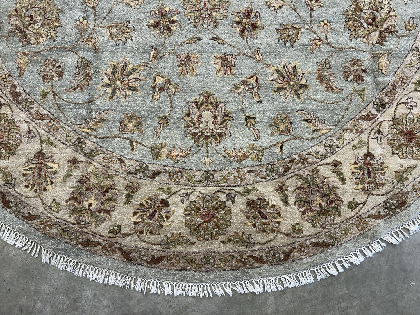 8’ Diameter Hand-knotted Wool Round Area Rug - Handmade Carpet 8x8 Green