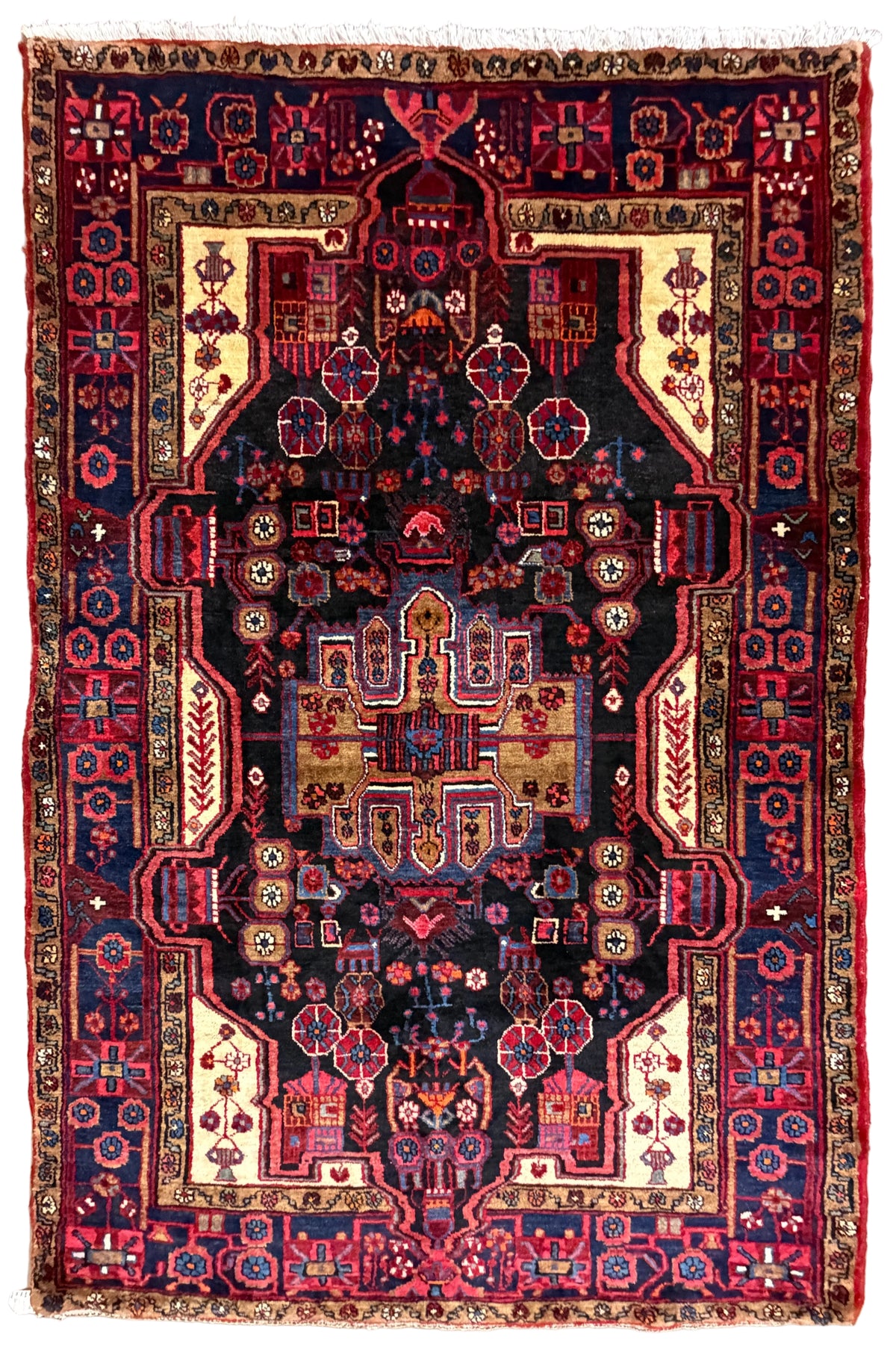 Hand-Knotted Persian Nahavand Rug - 5'3"x8'1"