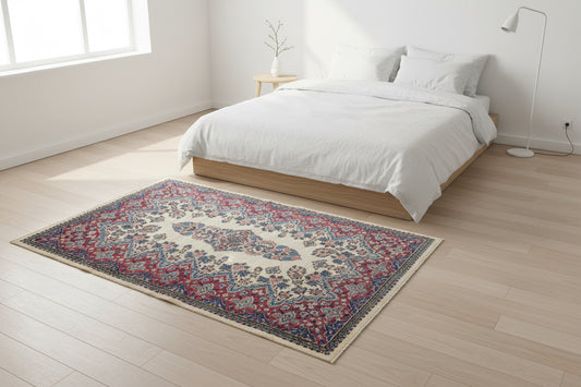 Hand-Knotted Antique Persian Kerman Rug - 4’2”x7’2”