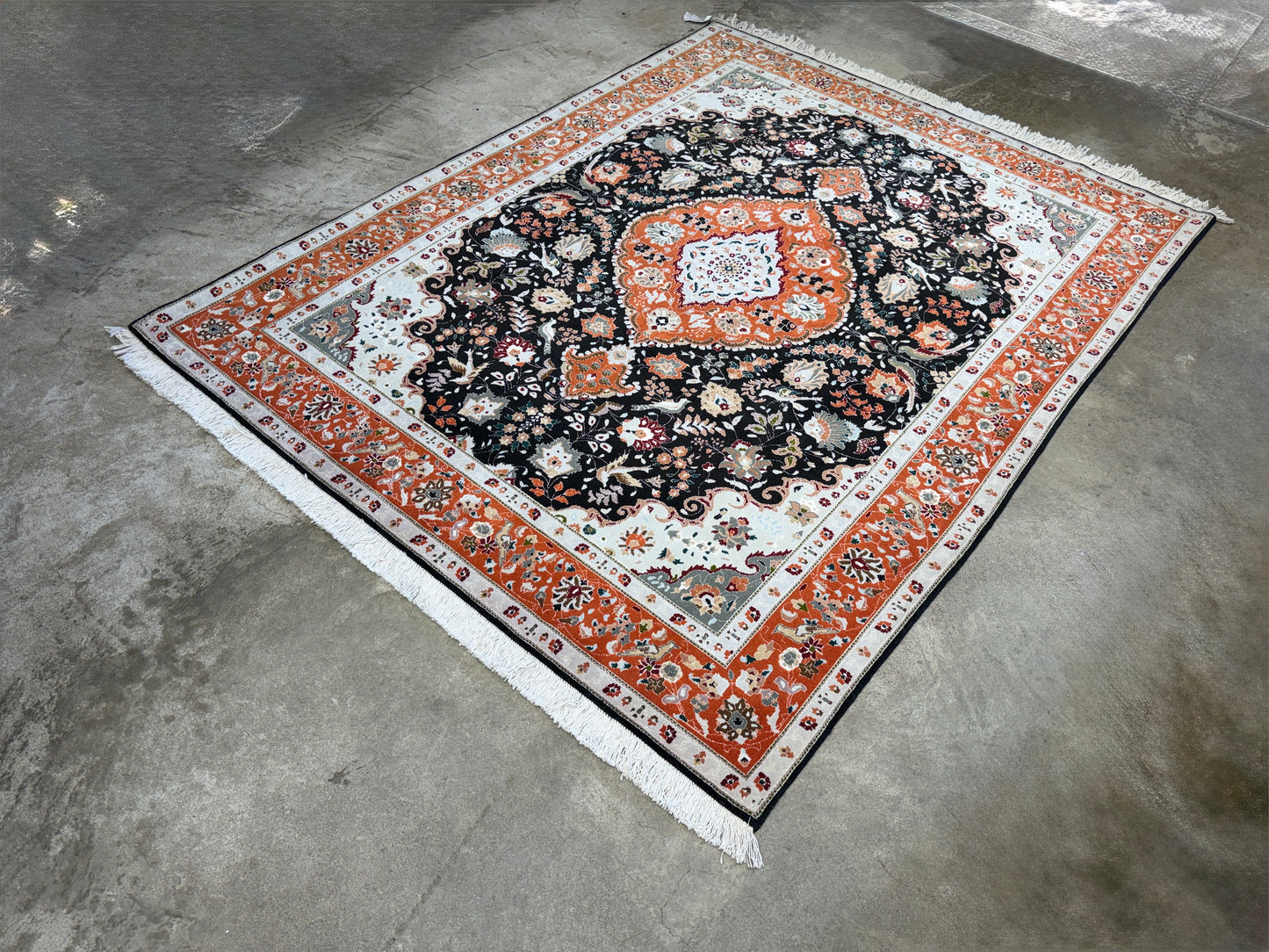 Hand-Knotted Persian Tabriz 60 Raj  Rug - 5'x6'7"