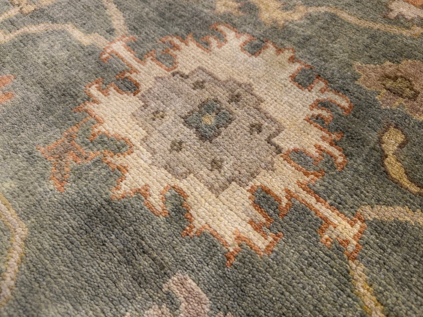 8’x10’ Hand-Knotted Wool Oushak Area Rug