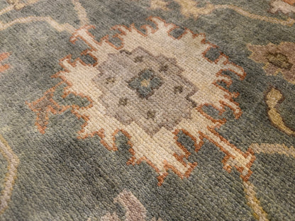8’x10’ Hand-Knotted Wool Oushak Area Rug