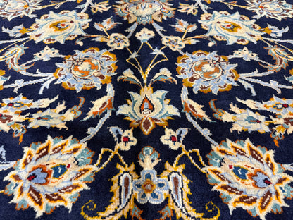 9’8”x12’5” Hand-Knotted Fine Wool Persian Kashan Signed Area Rug