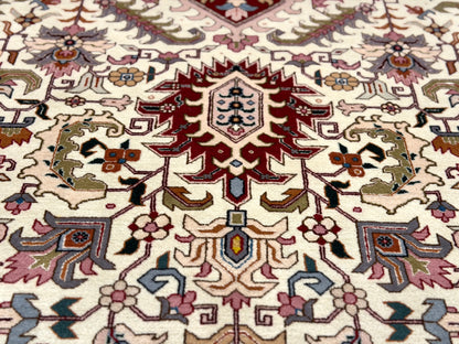 Hand-Knotted 60 Raj Persian Tabriz Heriz Rug - 6'8"x10'