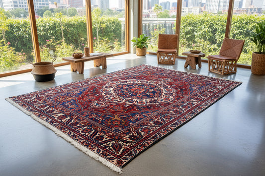 Hand-Knotted Persian Bakhtiari Rug - 8’8”x12’2”