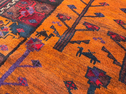 Hand-Knotted Persian Baluchi Rug - 3’10”x9’
