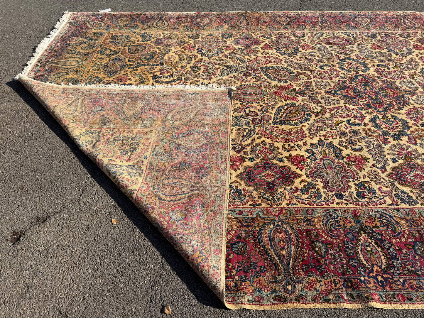 9’10”x17’6” Antique Hand-Knotted Lavar Kerman Persian Area Rug