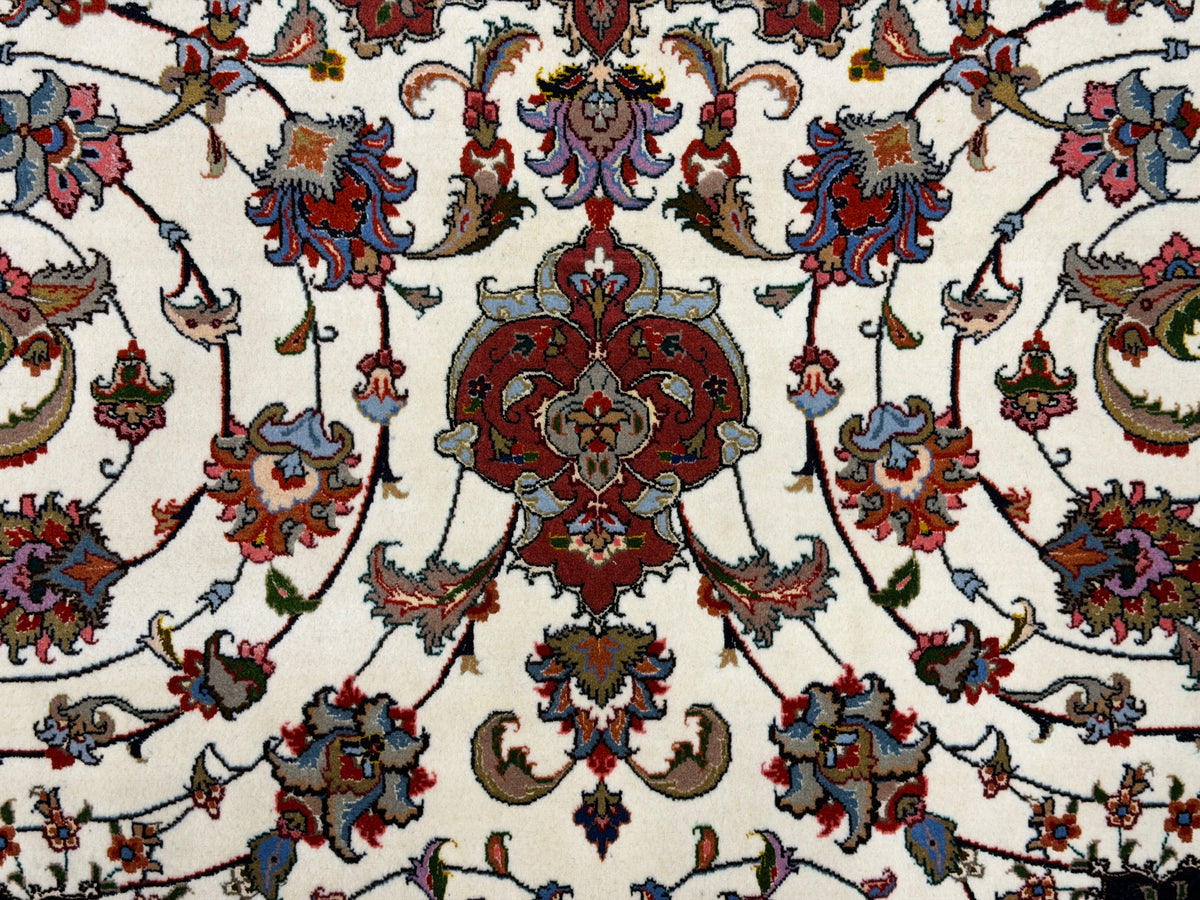 Hand-Knotted 60 Raj Persian Tabriz Rug - 6'2"x9'3"