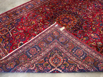 Antique Hand-Knotted Persian Mashad Rug - 9’6”x12’8”
