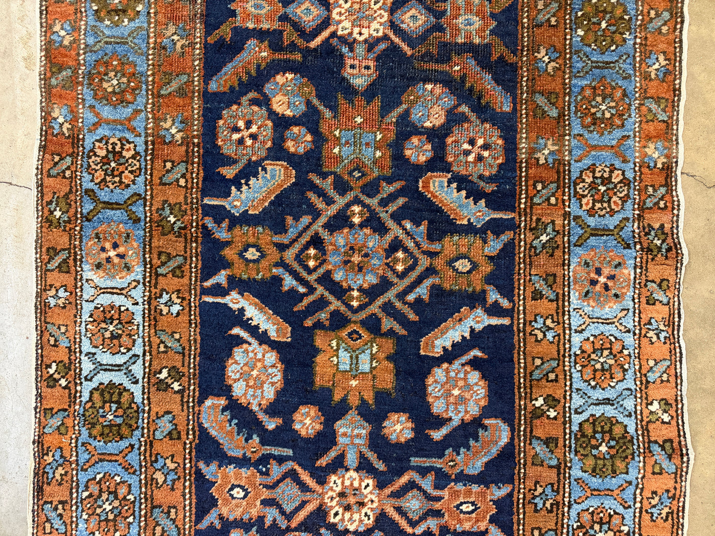 Hand-Knotted Antique Heriz Runner - 3’1”x17’2”