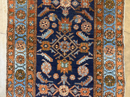 Hand-Knotted Antique Heriz Runner - 3’1”x17’2”