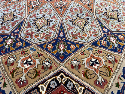 Hand-Knotted 60 Raj Persian Tabriz Rug - Dome Design - 10’x13’4”