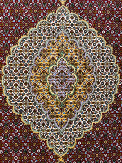 Hand-Knotted Persian Tabriz Mahi Rug - 5'x6'8"