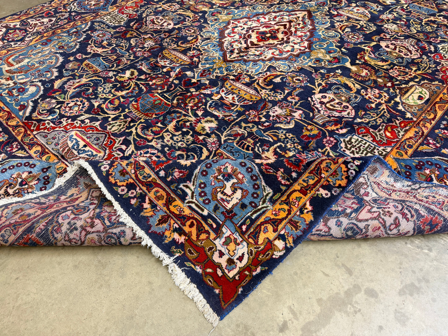 9’9”x13’1” Hand-Knotted Persian Kashmar Pictorial Area Rug