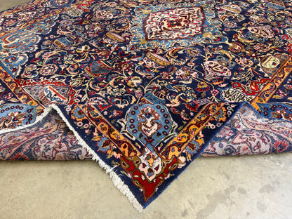 9’9”x13’1” Hand-Knotted Persian Kashmar Pictorial Area Rug