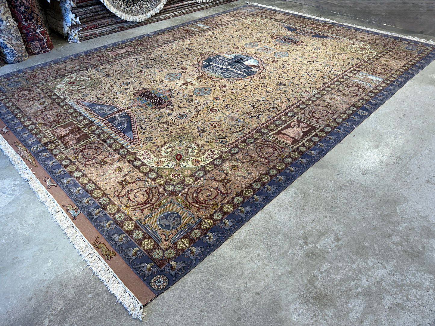11’3”x16’3” Hand-Knotted 70 Raj Signed Persian Tabriz Rug