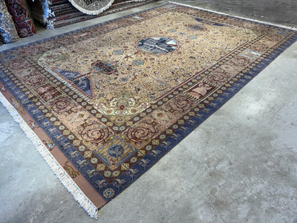 11’3”x16’3” Hand-Knotted 70 Raj Signed Persian Tabriz Rug