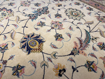 9’9”x13’4” Very Fine Hand-Knotted Persian Tabriz 80 Raj Signed Area Rug