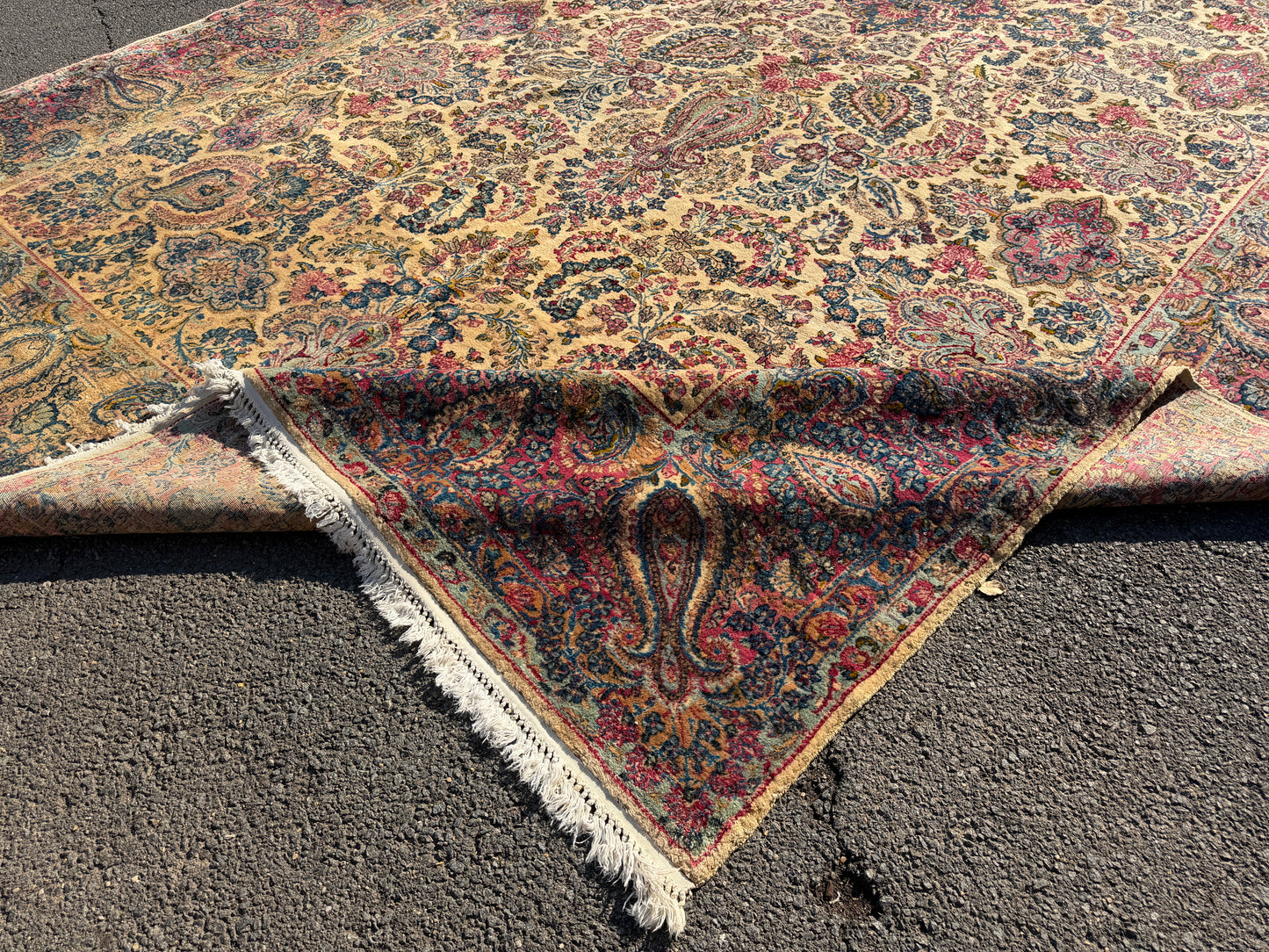9’10”x17’6” Antique Hand-Knotted Lavar Kerman Persian Area Rug