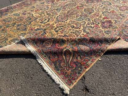 9’10”x17’6” Antique Hand-Knotted Lavar Kerman Persian Area Rug