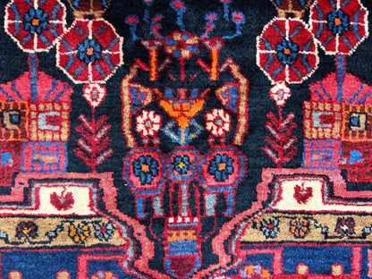 5'3"x 8'1" Vintage Hand-Knotted Wool Nahavand Persian Rug 5x8 Handmade Carpet