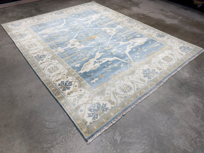 7’10”x10’ Hand-Knotted Wool Oushak Area Rug