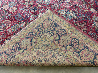 9’11”x13’6” Antique Hand-Knotted Fine Kork Wool Persian Sarouk Area Rug Handmade