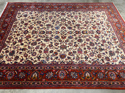 Hand-Knotted Persian Mashad Rug - 9’6”x12’5”