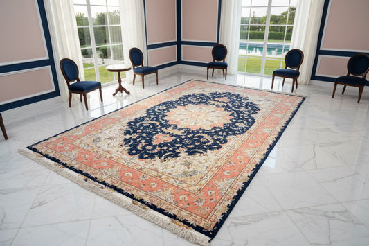 Hand-Knotted 70 Raj Persian Tabriz Rug - Signed Dolatkhah - 6’7”x10’3”