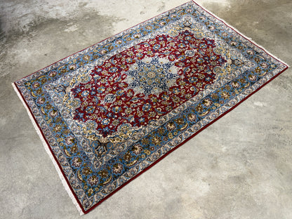 Hand-Knotted Persian Isfahan Rug - 3’7”x5’8”