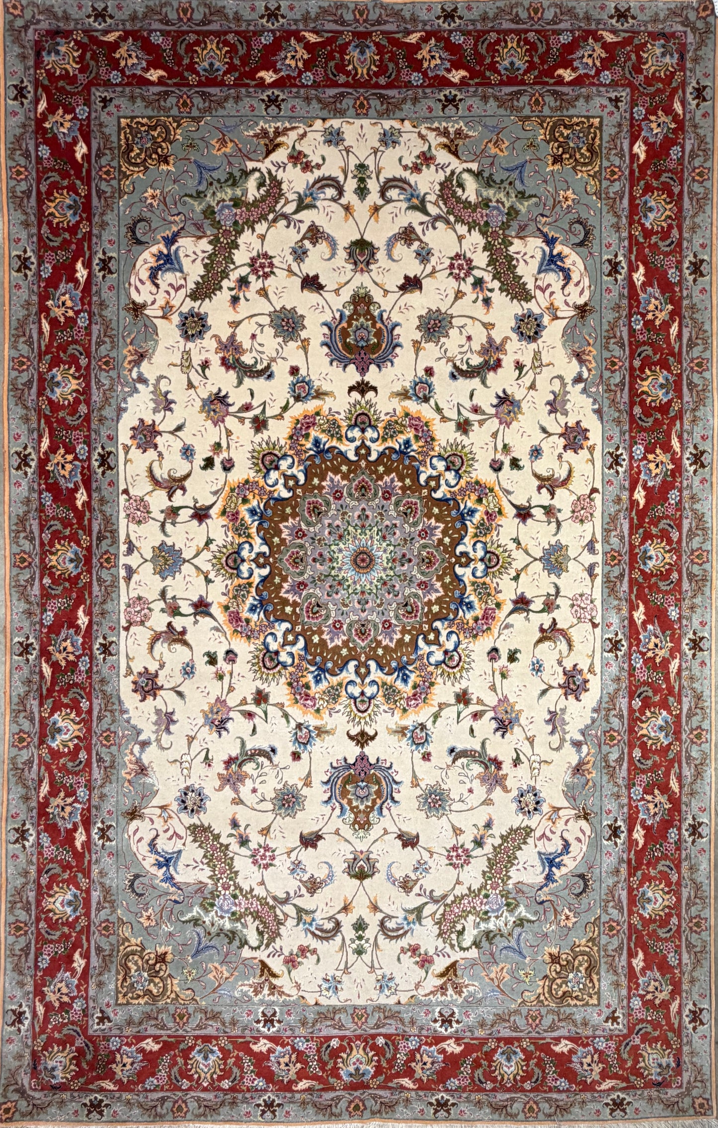Hand-Knotted 70 Raj Persian Tabriz Rug - 6’6”x10’4”