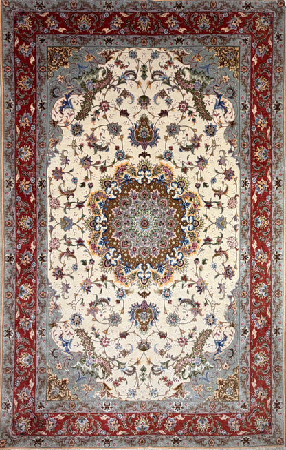 Hand-Knotted 70 Raj Persian Tabriz Rug - 6’6”x10’4”