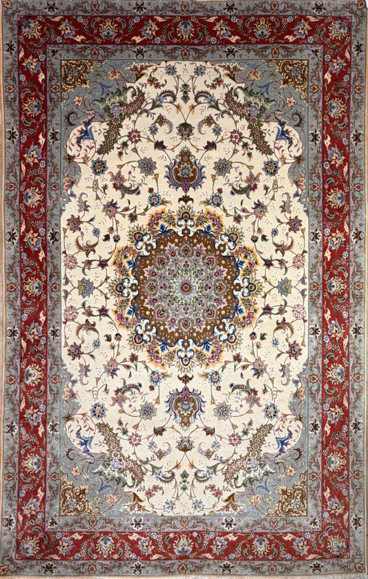 Hand-Knotted 70 Raj Persian Tabriz Rug - 6’6”x10’4”