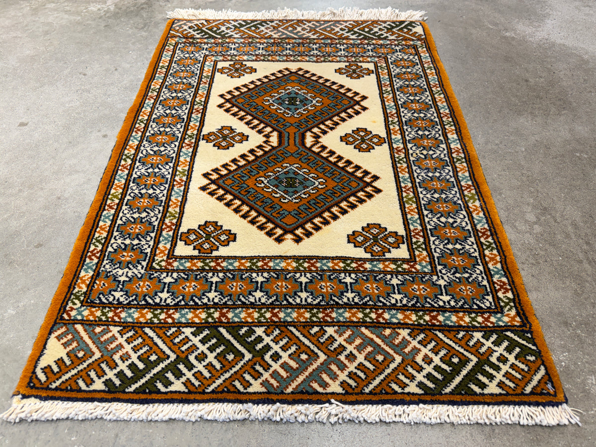 Hand-Knotted Bokhara Rug - 2’2”x3’1”