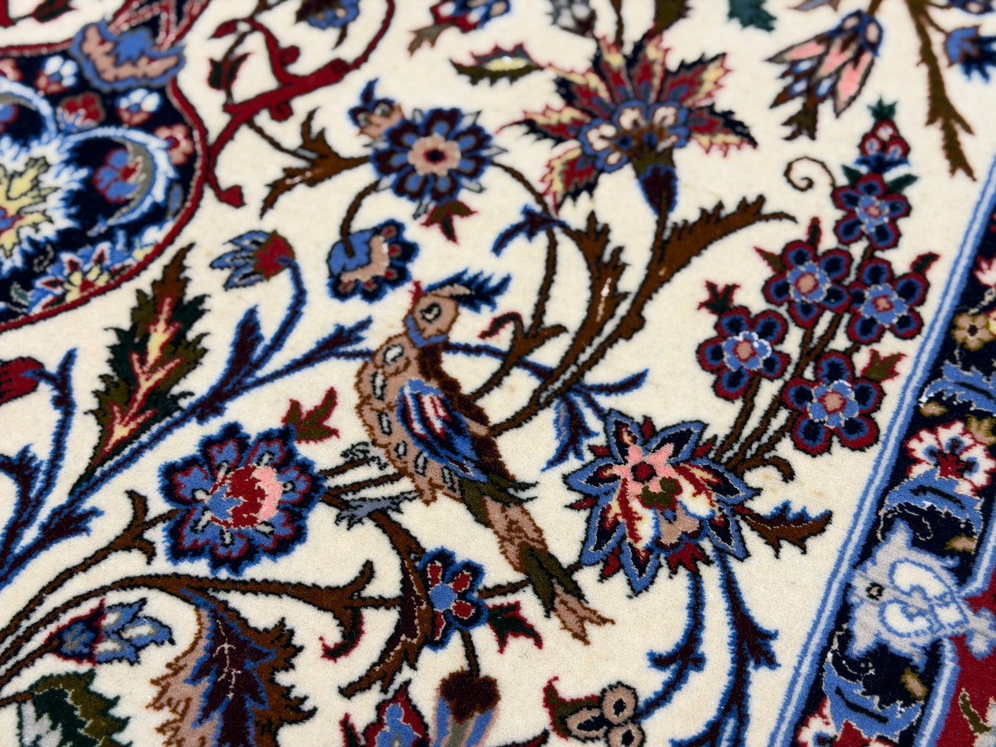 Hand-Knotted Pictorial Persian Isfahan Rug - 3’6”x5’5”