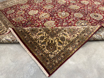 8’9”x12’3” Hand-Knotted Very Fine Wool Agra Area Rug 50 Raj