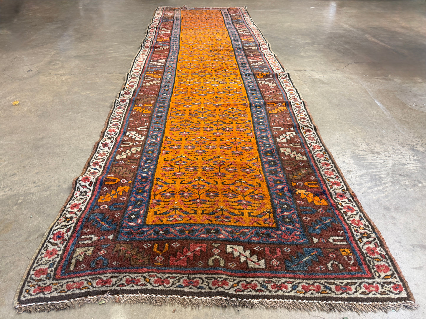 Hand-Knotted Heriz Runner - 3’3”x16’8”