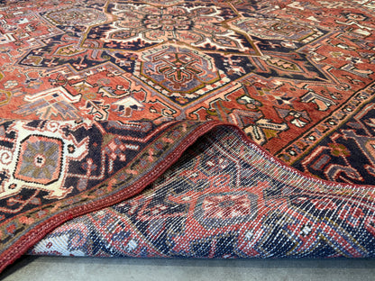 Hand-Knotted Persian Heriz Rug - 8’3”x11’2”