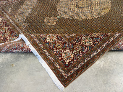 8’2”x9’10” Hand-Knotted Fine Persian Tabriz Mahi Area Rug