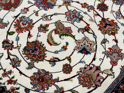 Hand-Knotted 60 Raj Persian Tabriz Rug - 6'2"x9'3"