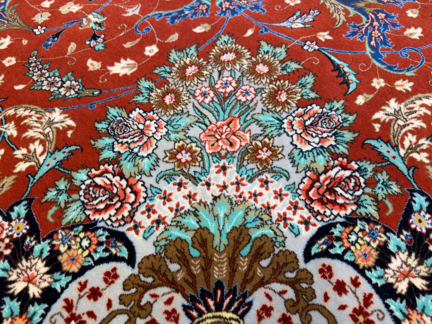 9’8”x13’3” Very Fine Hand-Knotted Persian Tabriz 80 Raj Signed Emad Fakher Area Rug