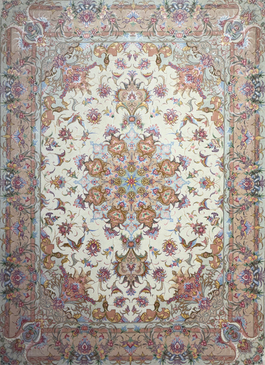 Hand-Knotted Persian Tabriz 70 Raj Rug - 4'10"x6'10"