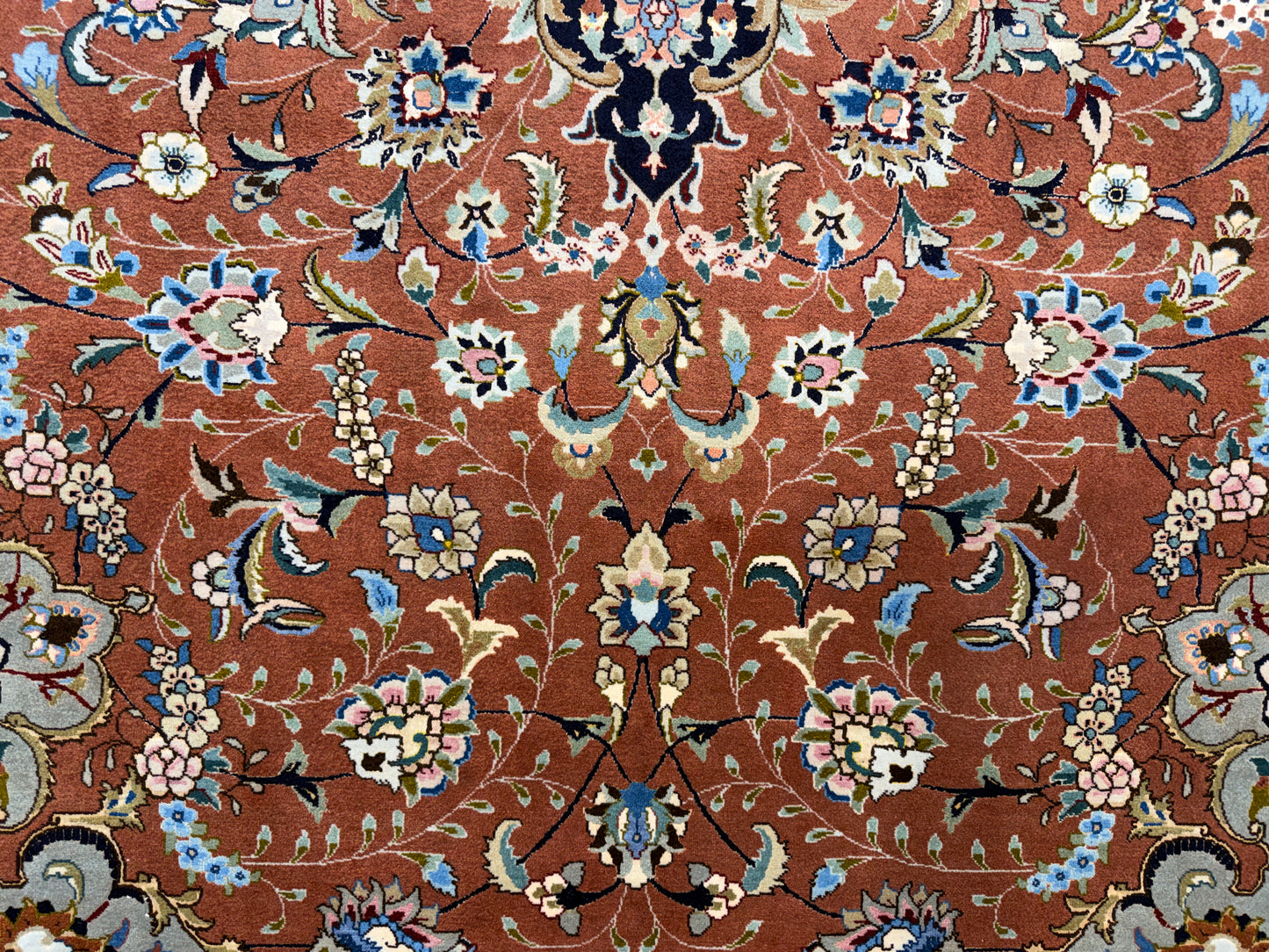 Hand-Knotted 60 Raj Persian Tabriz Rug - 9’9”x13’