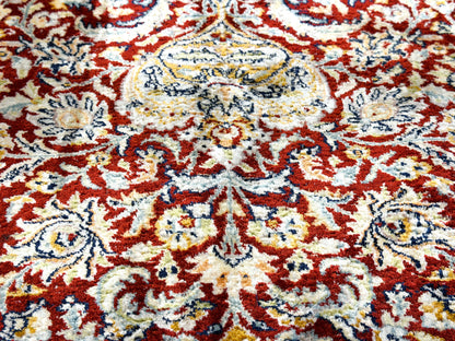 Hand-Knotted 100% Kashmiri Silk Rug - 6’10”x9’11”