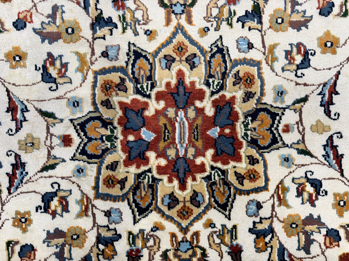 Hand-Knotted 100% Kashmiri Silk Rug - 4’11”x8’1”